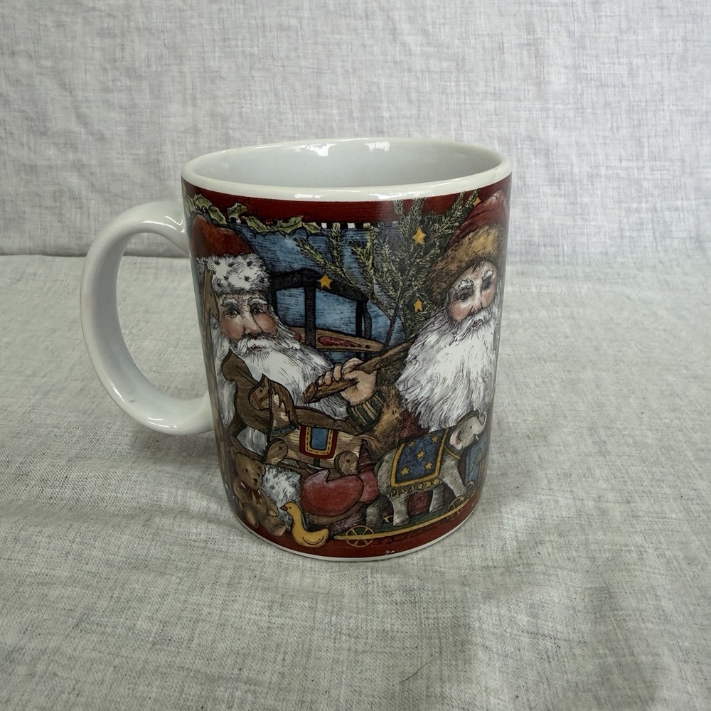 Vintage 1998 Lang & Wise Santa's Treasures Ceramic Collector Mug Sherri Baldwin